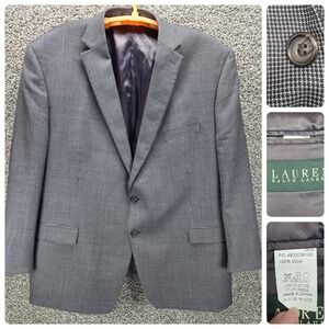 Lauren Ralph Lauren Blazer Mens 56R Gray Wool Houndstooth Two Button Sport Coat